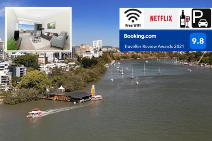 Amazing River View 3 Bedroom Apartment Brisbane CBD Netflix Fast Wifi Carpark - thumb 0